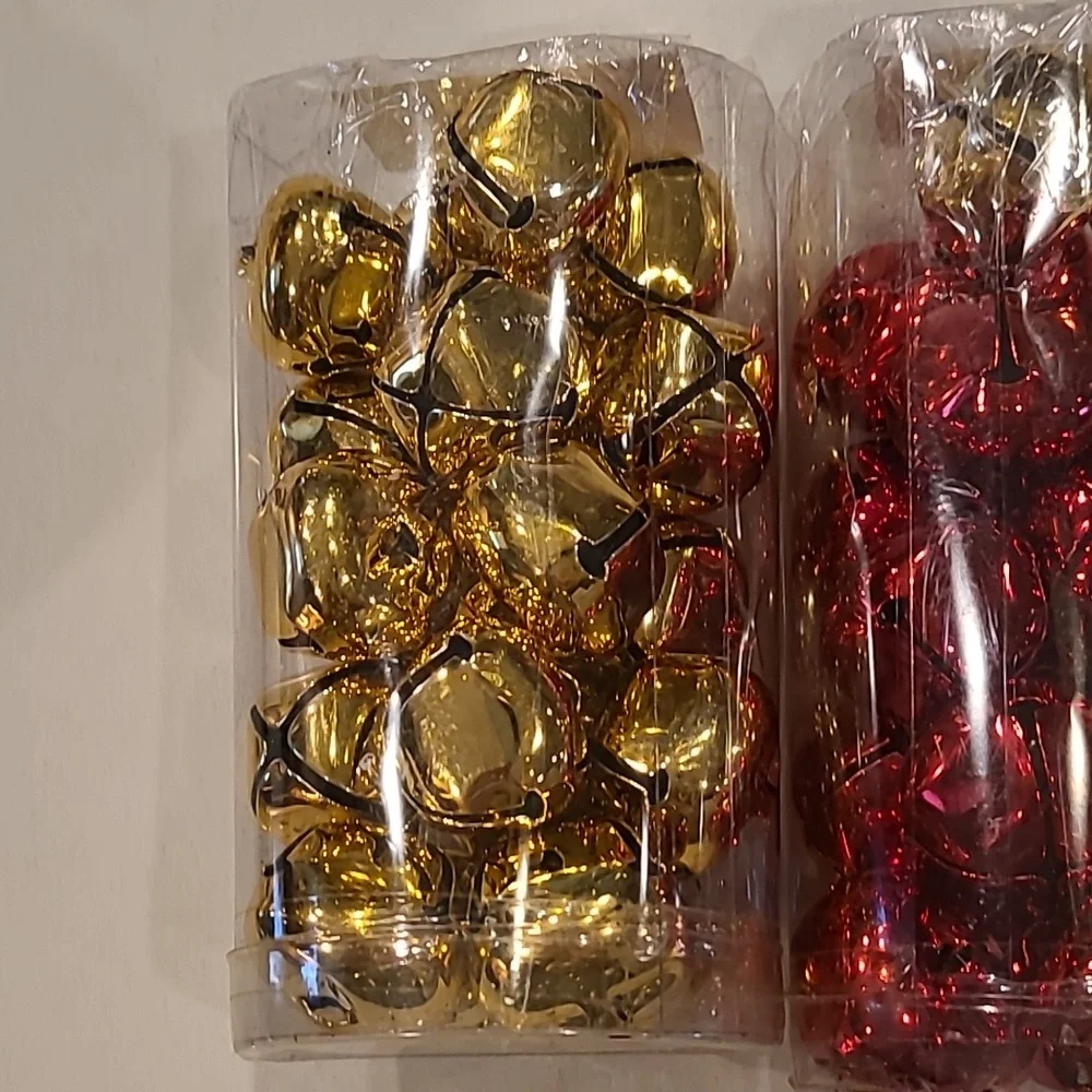 40 Festive Gold and Red Jingle Bells Set